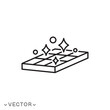 © Gilbert-Illustration - clean surface icon, easy to clean materials concept, thin line symbol isolated on white background, editable stroke eps 10 vector illustration