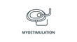 © Diki - myostimulation ems device icon illustrating electrical muscle stimulation therapy ideal for fitness and rehabilitation.