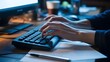 © jdis photo - hands typing fast on keyboard, productivity concept