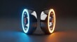 © Boy - Modern rings with glowing light effect digital design technology concept