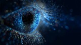 An abstract image of an eye, formed from sparkling particles of light, represents vision, knowledge, and insight