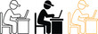 © Labonno's Art - Depiction of remote work setup with different visual styles for each person