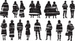 © Gasa - Diverse Group of People in Silhouette Form Walking