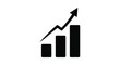 © Nasima - Simple black and white graphic depicting a rising bar chart with an upward trend
