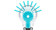 © ARA - Lightbulb with Gear and Radiating Blue Elements