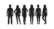 © mek - Diverse silhouettes of people standing in a row representing individuality and unity