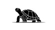 © yanto - Black and white turtle illustration walking.