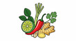 © Herma - A vibrant collection of aromatic Asian cooking ingredients lime, chili, ginger, lemongrass, and cilantro