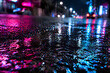 © 소라 김 - Neon Reflections on Wet Asphalt
