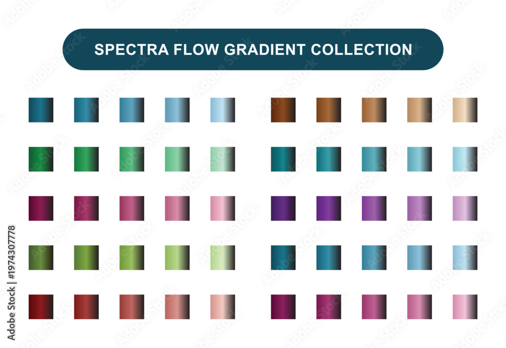 Spectra flow gradient collection vector set. Features square color ...