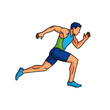 © ReeMoe - Man Running Fast in Athletic Clothing.