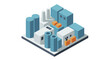 © rahmatkhoirul - Isometric Data Center Infrastructure with Servers and Storage Units.