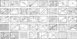 © victoria - Distressed Hand-Drawn Geometric Patterns  Grids: Black and White Line Art Technical Diagrams for Engineering, Architecture, and Abstract Concepts