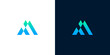 © anello - Sleek and modern abstract geometric lettermark logo design in vibrant blue and green gradient hues, ideal for corporate identity, technology, and innovative brands