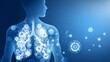 © suyu - Virus respiratory immunity lung health concept silhouette virus medical protection infection disease healthcare immune system biology abstract vector design global epidemic prevention awareness