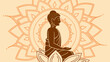 © Nataliia - Meditating buddha silhouette on lotus with mandala background symbolizing peace mindfulness and spiritual harmony minimal illustration