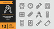 © MdMasudRana - Daily household essentials icons in line style on gray background