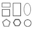 © Adam James - Vintage frames set Decorative frame Set of grunge square frame. silk  paint , sponge effect frames  Abstract black rectangular, square , oval , circle ,polygon, pentagon shapes
