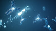 © NeonPetal - Abstract 3D illustration of antibodies or Y-shaped molecules in liquid, medical immune system concept background