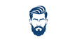 © retno - Stylized bearded man head with modern hairstyle icon