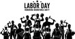 © nerver - Set of Construction Worker Silhouettes with Tools. Labor Day Concept vector illustration