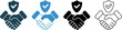 © Sidratul Muntaha - Vector trust icon set with multiple style options including outline, solid, flat, and colorful designs symbolizing reliability, safety, and dependability
