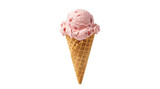 Strawberry ice cream cone with waffle cone and frozen dessert frozen treat food and drink frozen dairy cold dessert item frozen delight strawberry as isolated element