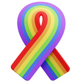 3D Awareness Pride Rainbow Color Ribbon Loop Icon