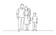 © shrabon2005 - Happy family in continuous line art drawing style.