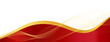 © Anastasiia - Curved golden yellow wave and a deeper red wavy border, footer vector illustration