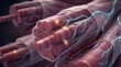 © Jayk - Detailed 3D rendering of muscle fibers with nerve endings and blood vessels