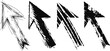 © smth.design - Grunge black arrow icons set hand drawn rough arrowheads with textured distressed strokes, vector design elements