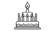 © mstsahara - Minimalist tiered birthday cake vector icon illustration with lit candles, perfect for celebration, anniversary, or party events. Scalable flat line art design for graphic resources and web UI.