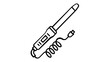 © MdArafat - Professional curling iron line icon vector illustration for hair styling and beauty care. Minimalist black and white graphic of a hair curler wand with a coiled power cord and USB plug.