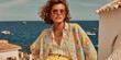 © DSimage - Stylish woman in colorful summer outfit posing by the sea in a Mediterranean coastal town