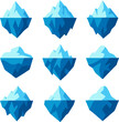 © AbuMuhammad - Set of blue iceberg vector graphics isolated on white background