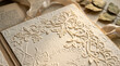 © Ain - Intricately Embossed Floral Paper Card Design with Vintage Lace Details