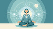 © KimitaJD - This flat design vector illustration captures the essence of mindfulness and inner peace achieved through yoga and meditation. A clean, modern graphic conveying serenity and mental well-being.