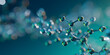 © MDRAFIQUL - Abstract molecular structure with green glowing spheres, science background for medical research and innovation, digital render.