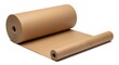 © ibrahim - Large roll of brown kraft paper unrolling on a clean white background