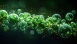 © Pure Imagination - Abstract Organic Green Spheres with Glowing Particles on Dark Background