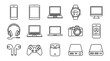© robbi - Modern Electronic Devices Outline Icon Set. Digital Gadgets Line Art Collection for Web, UI, and Mobile Apps.