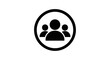 © Herry - A minimalist vector graphic icon of three people in a circle, representing teamwork and collaboration