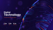 © ec0de - Abstract Big Data Background with Neon Flowing Lines and Digital Particle Waves. Technology Concept for Data Analytics, Digital Transformation and Intelligent Computing Systems. Vector Illustration.