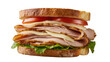 © Dan - Stacked turkey and cheese sandwich with lettuce and tomato, isolated on transparent background