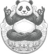 © Tagor-Graphics - Panda meditating in lotus position on ornamental pedestal