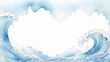 © Gardenk - やさしい水彩フレーム青海波スカイブルーデザイン