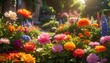 © cahgaul - A vibrant garden with diverse flowers and lush greenery