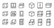 © apps - Assorted storage box and cabinet outline icons on white