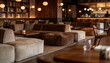 © Future Vision - Anchoring plush sectional sofa and ottoman set, adding cozy lounge atmosphere at bar